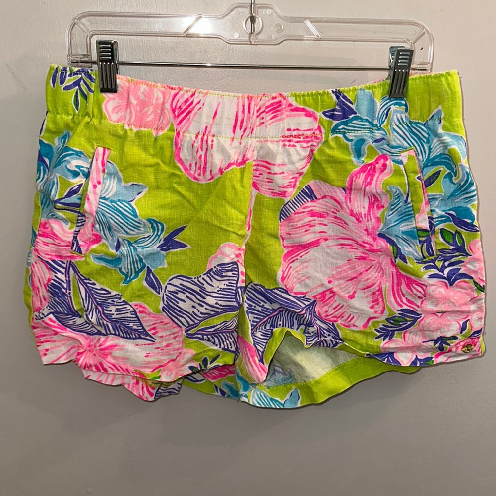 Lilly Pulitzer Lilo linen shorts L EUC boho babe